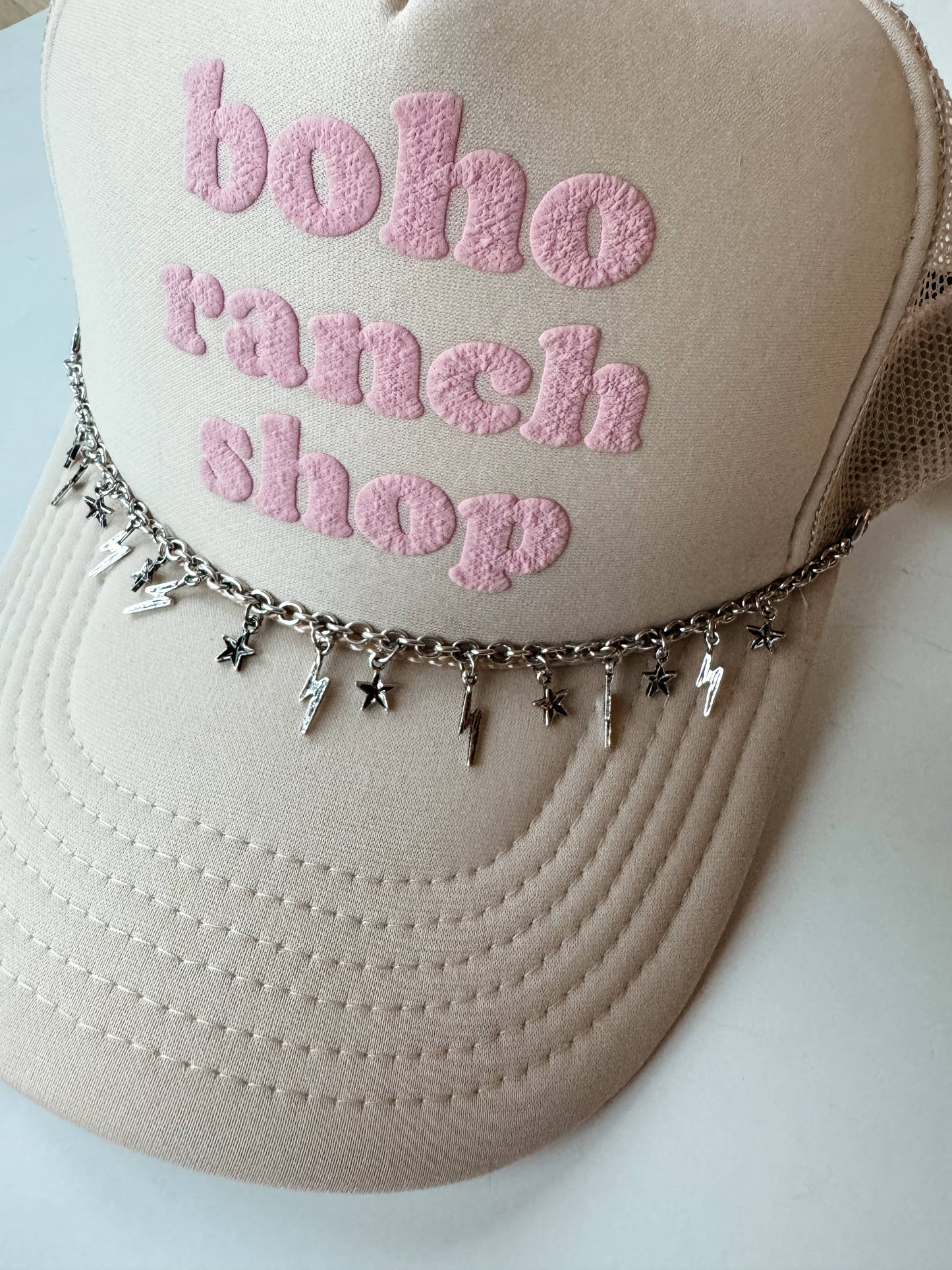 Western Trucker Hat Chain - Conch | Lightning bolt\ stars: LIGHTNING BOLT/ STAR - COPPER