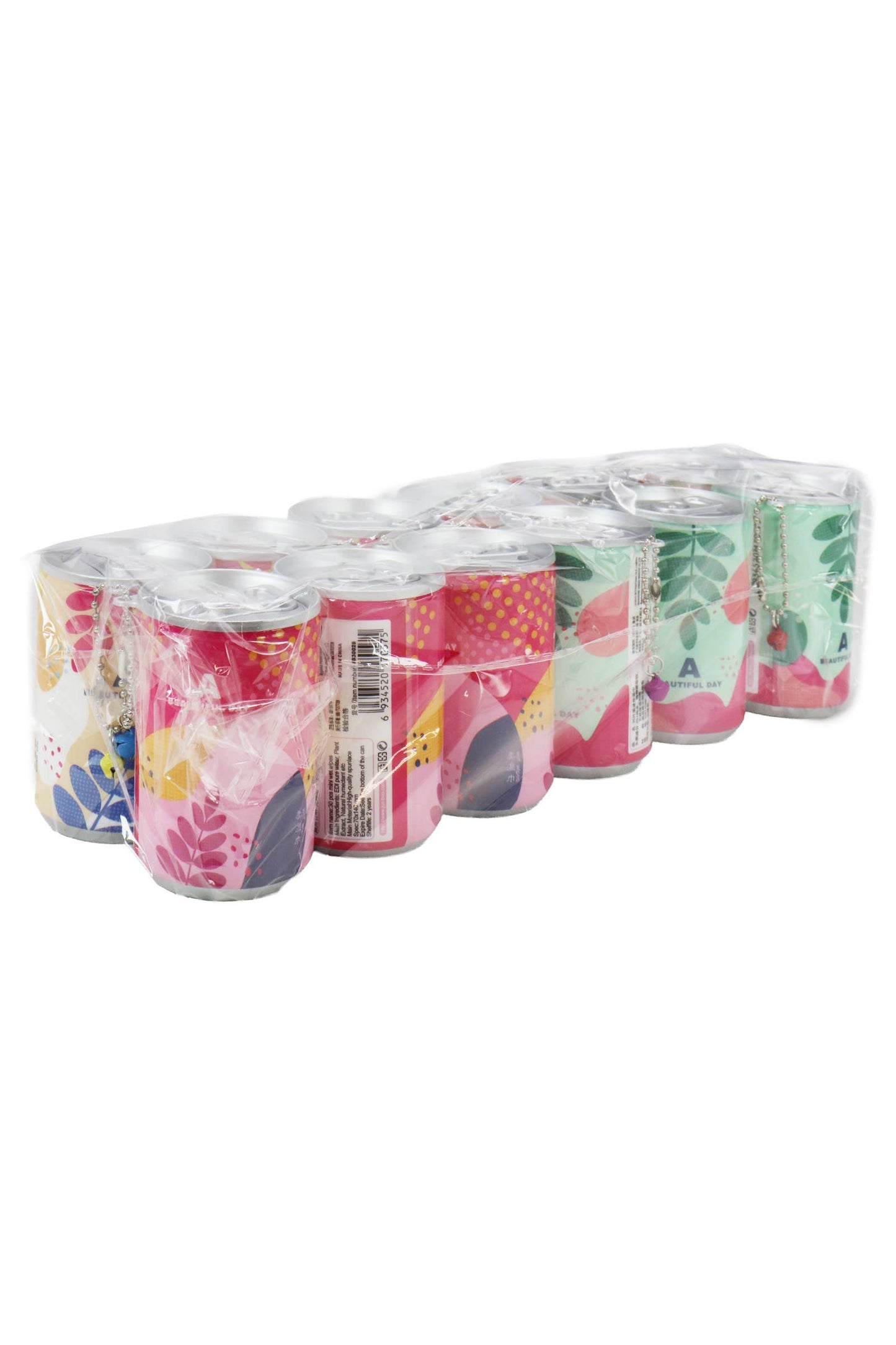 Leaf Print Soda Pop Can Mini Wet Wipes Key Chain