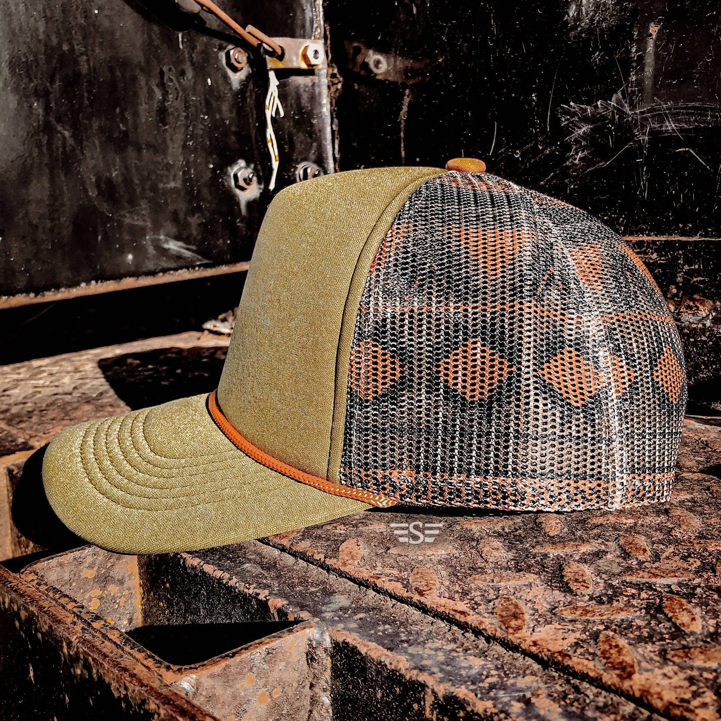 Aztec Mesh Back Foam Trucker Cap: Turquoise