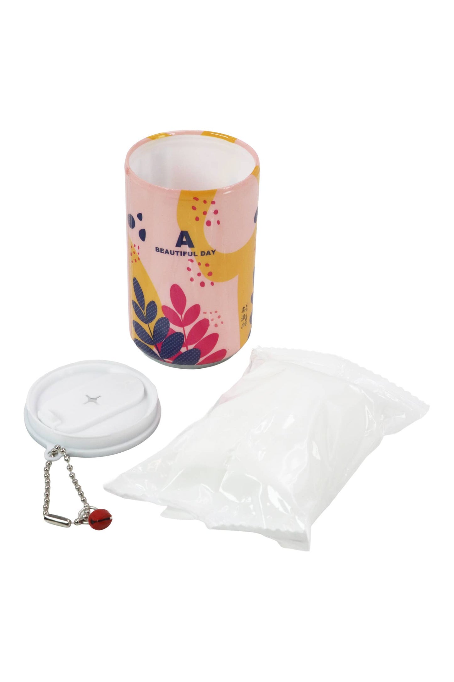 Leaf Print Soda Pop Can Mini Wet Wipes Key Chain