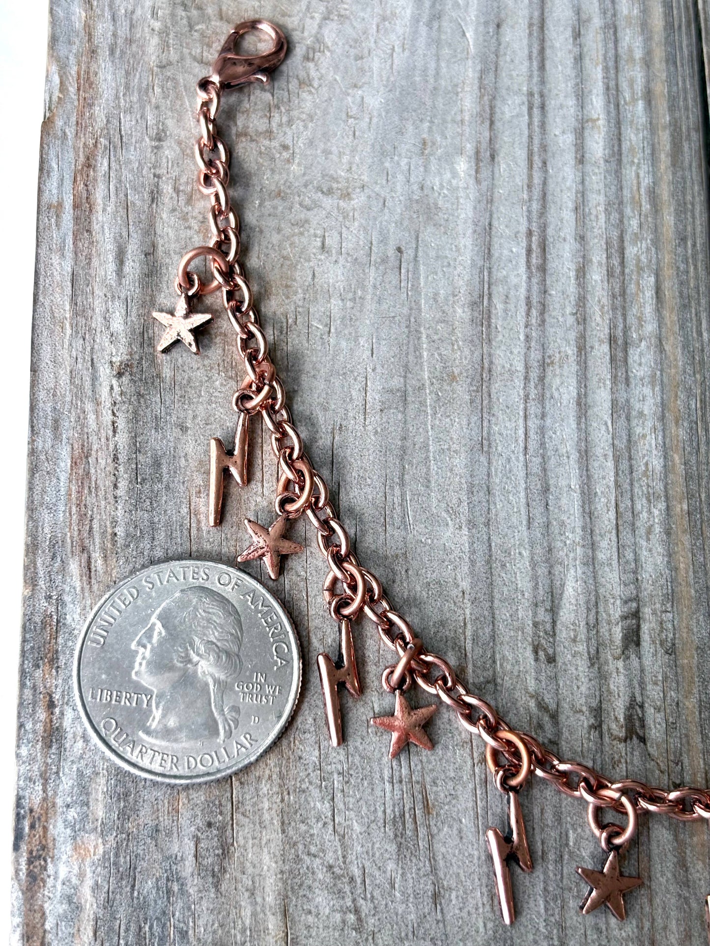 Western Trucker Hat Chain - Conch | Lightning bolt\ stars: LIGHTNING BOLT/ STAR - COPPER
