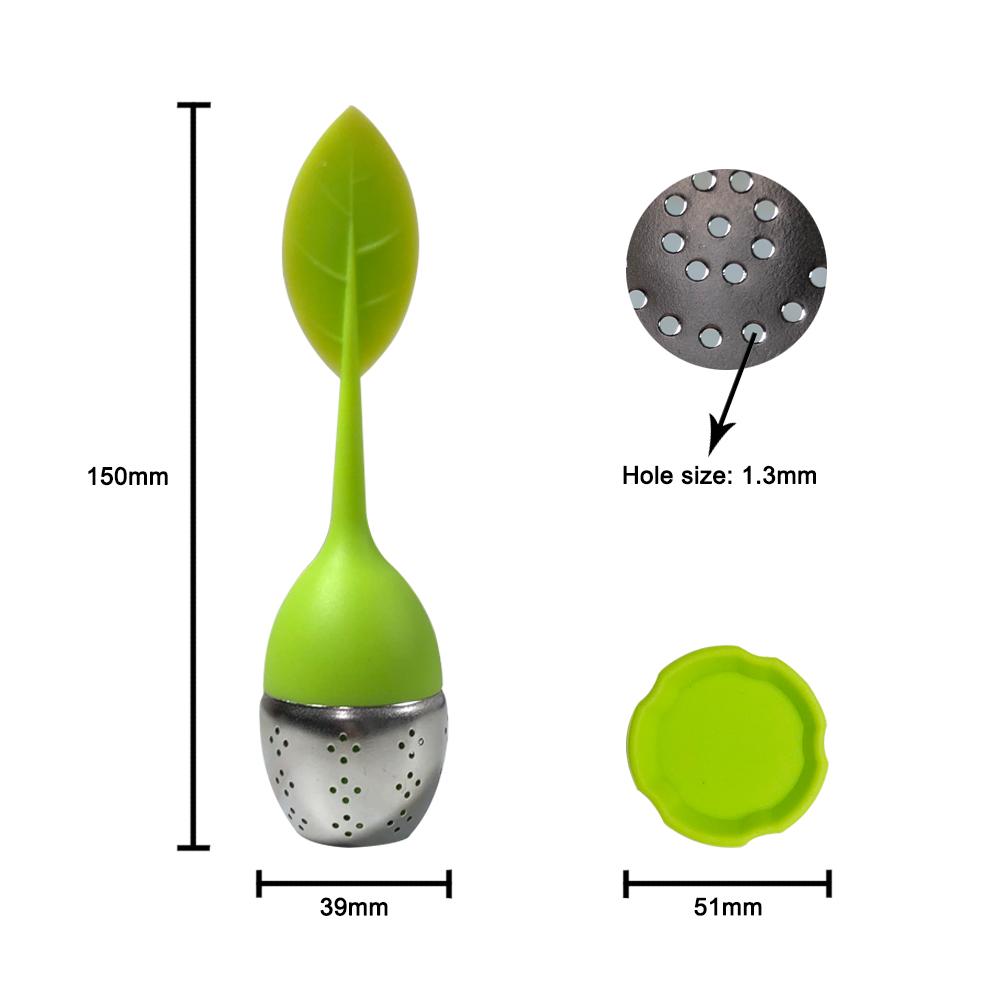 Leaf Shape Silicone Tea Infuser - (304 Stainless Steel): Hot Pink