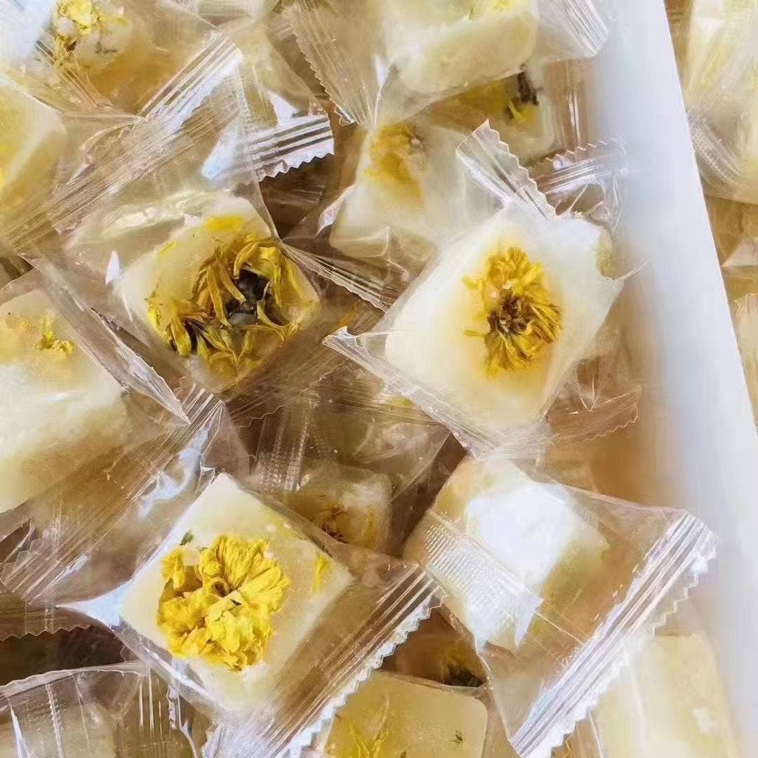 Gourmet Honey Sugar Cubes with flowers and fruit: Lemon