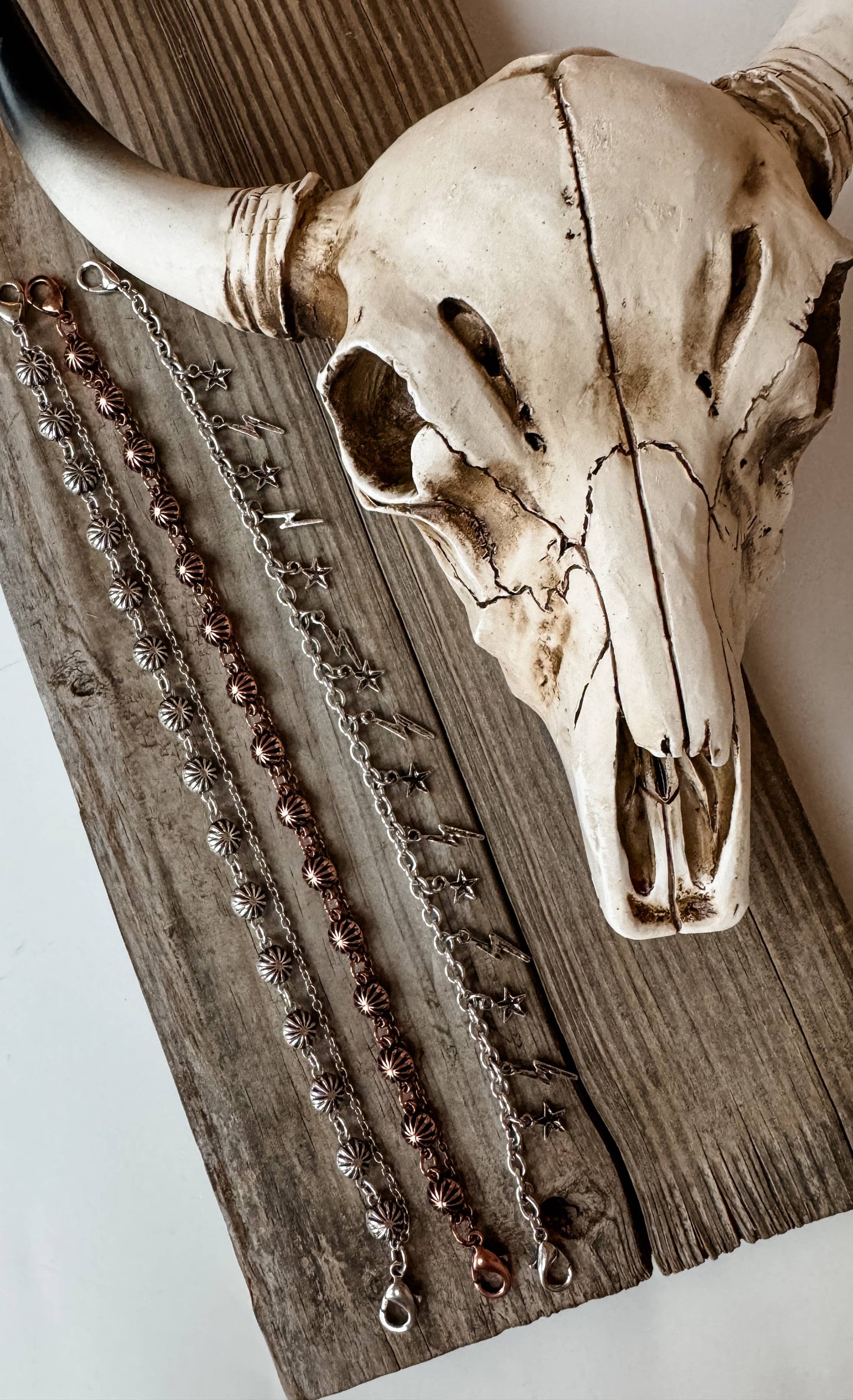 Western Trucker Hat Chain - Conch | Lightning bolt\ stars: LIGHTNING BOLT/ STAR - COPPER