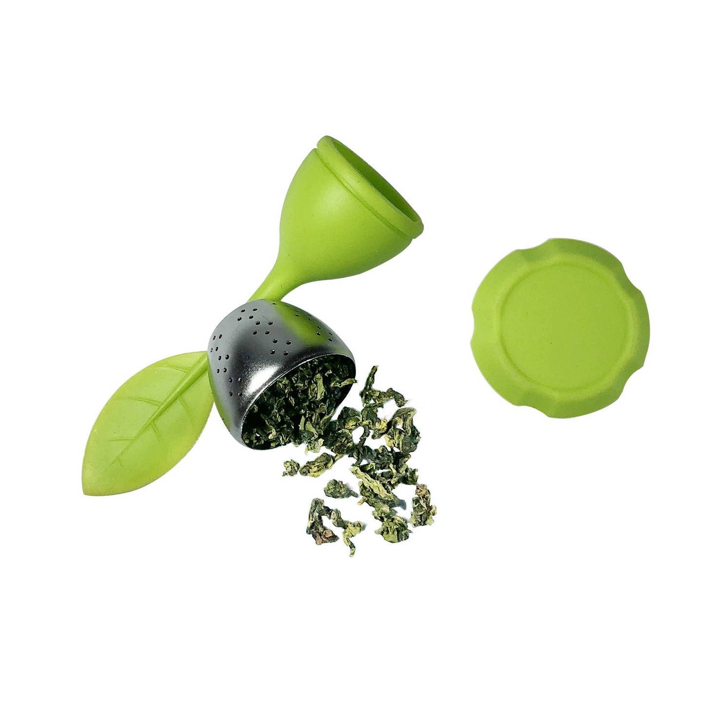 Leaf Shape Silicone Tea Infuser - (304 Stainless Steel): Hot Pink