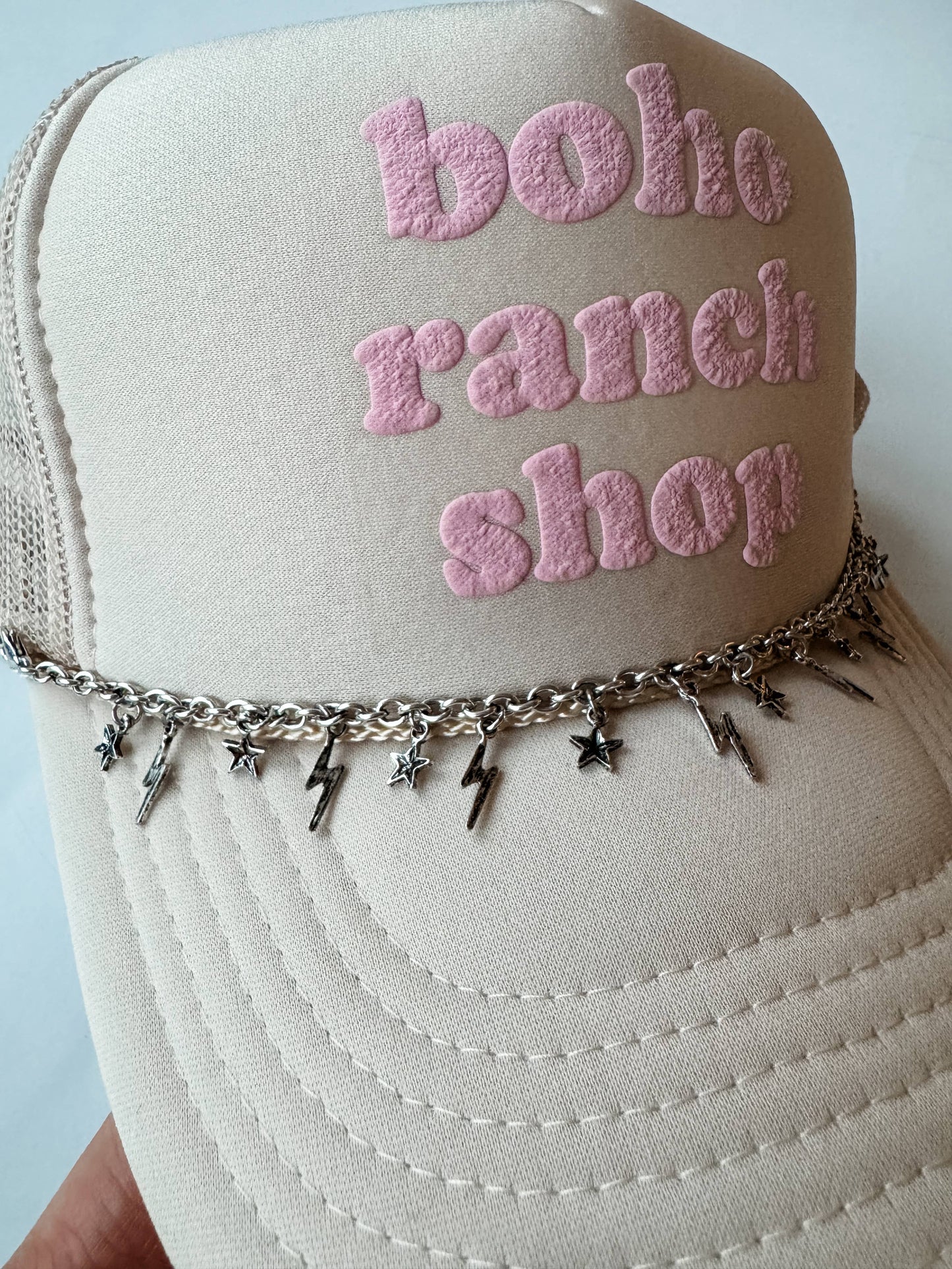 Western Trucker Hat Chain - Conch | Lightning bolt\ stars: LIGHTNING BOLT/ STAR - COPPER