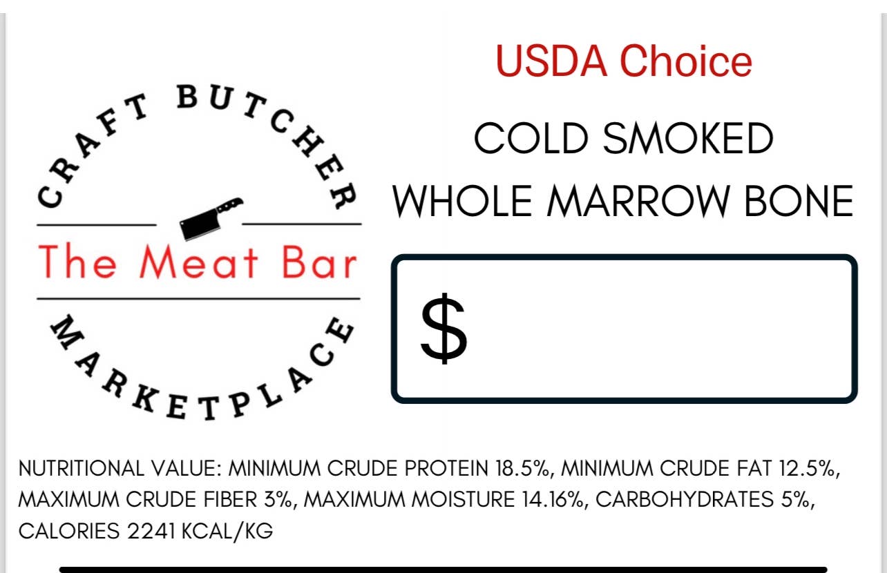 Cold smoked marrow bones: Large