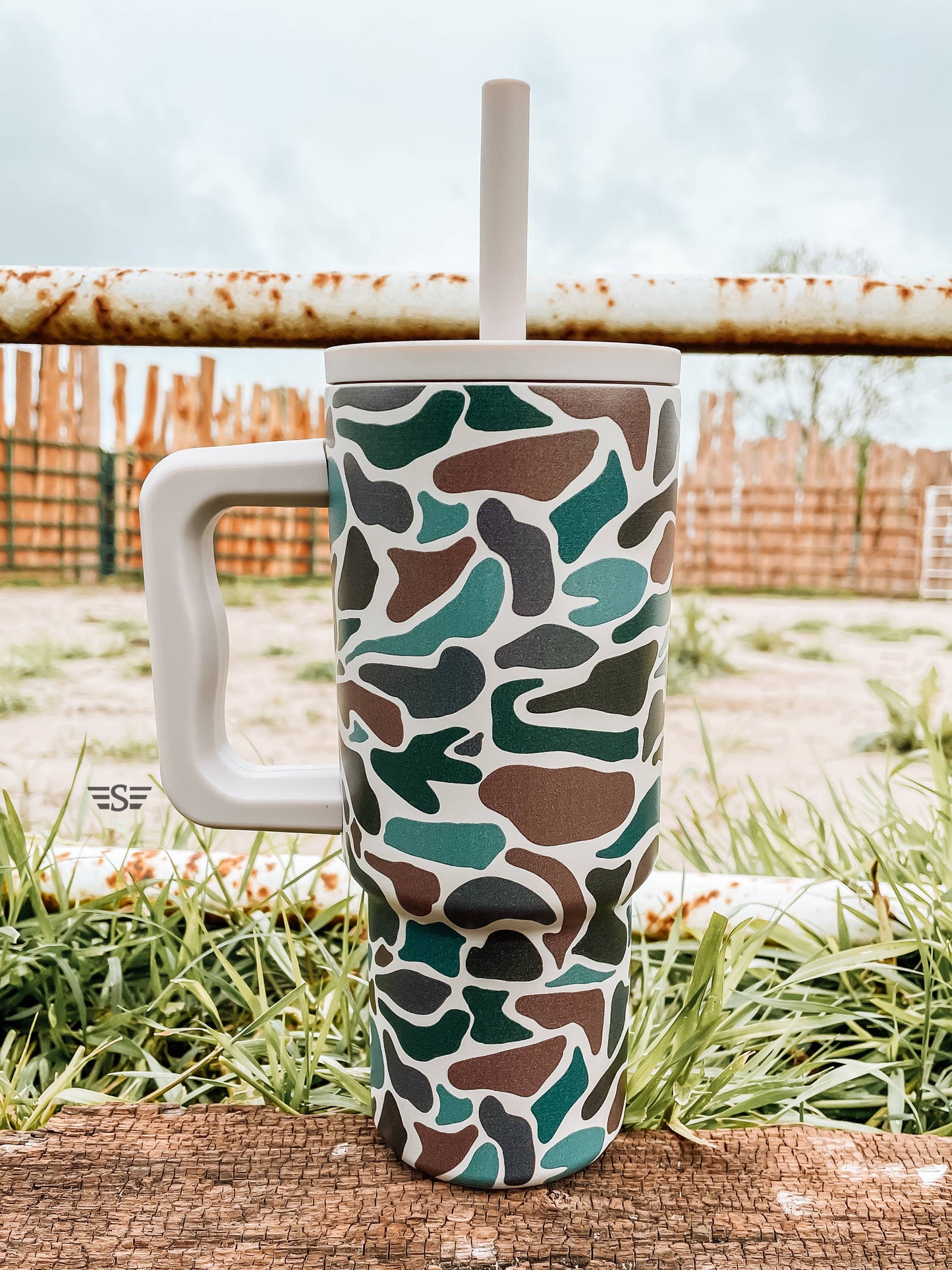 Kids 24oz Western Tumbler: Purple Vintage Geo