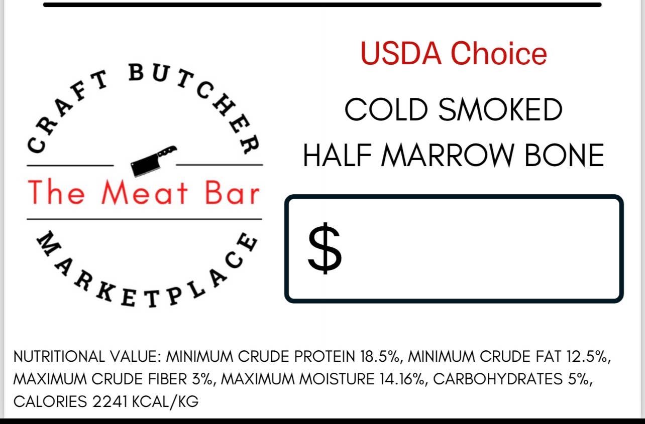 Cold smoked marrow bones: Large
