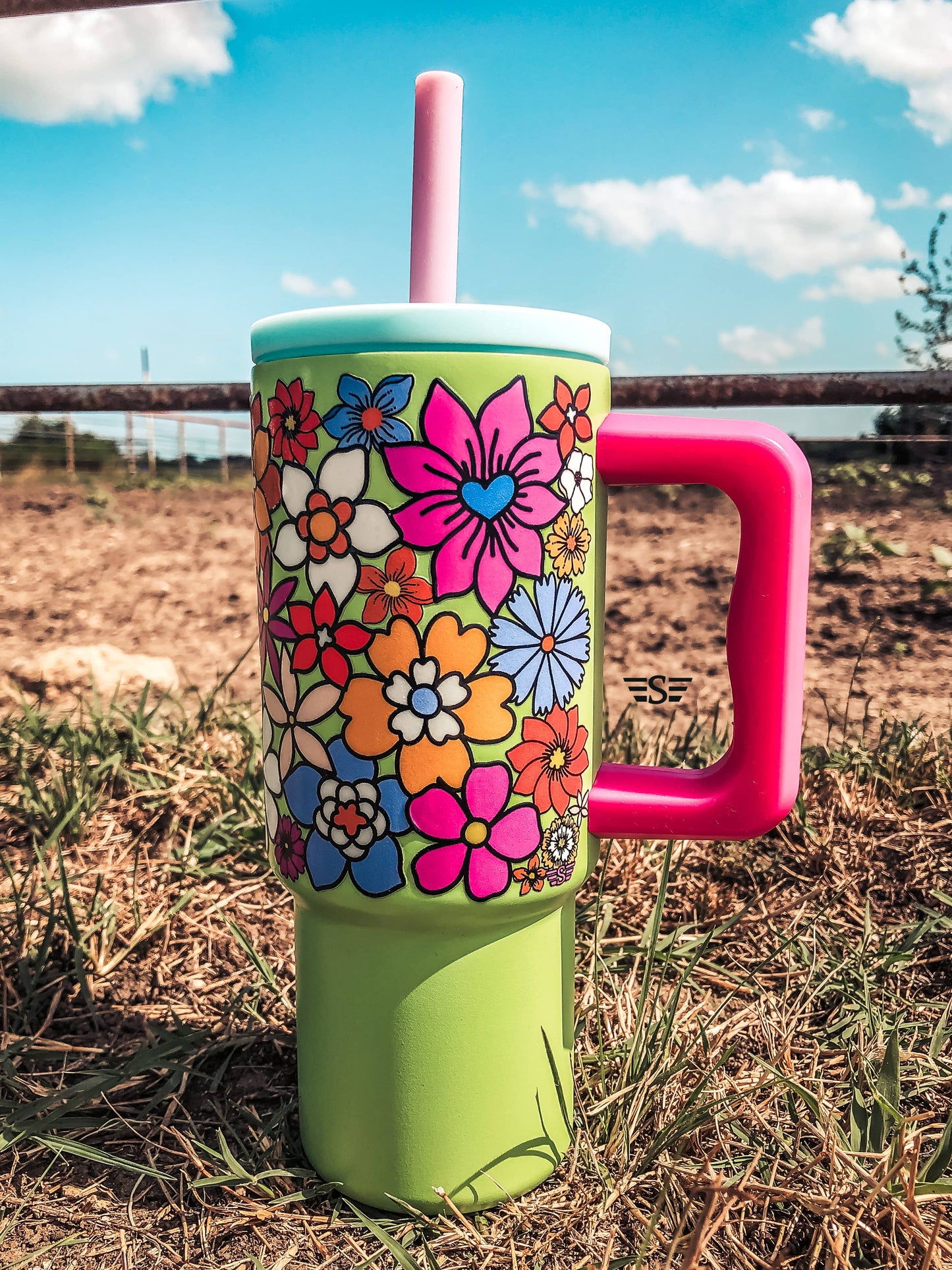 Kids 24oz Western Tumbler: Pink Squash