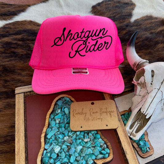 Shotgun Rider Western Trucker Hat: Turquoise