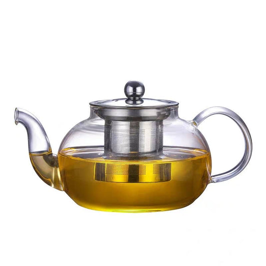 Glass Teapot With Stainless Steel Infuser and Lid (40oz.): Stainless Steel Infuser & Lid