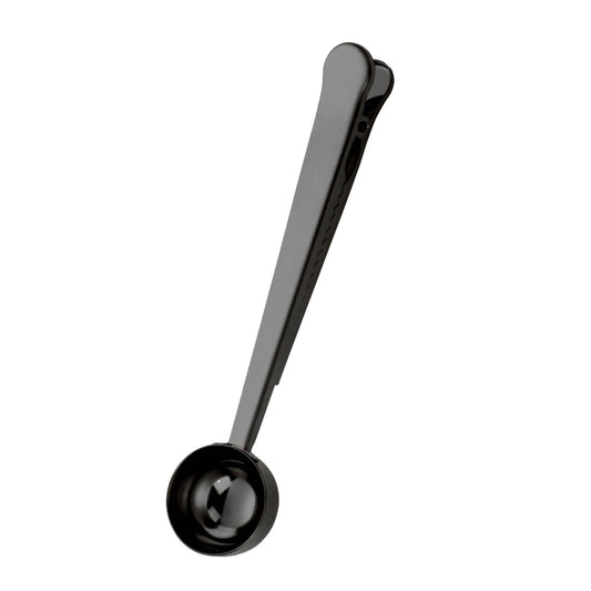 Stainless Steel Tea Scoop & bag clip for Loose-Leaf Tea: Black