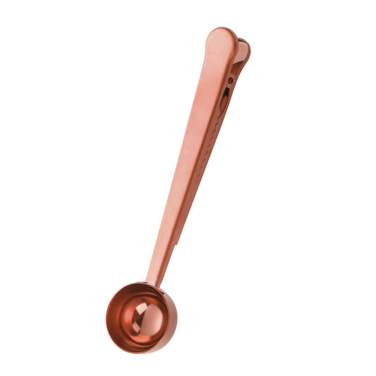 Stainless Steel Tea Scoop & bag clip for Loose-Leaf Tea: Rose Gold