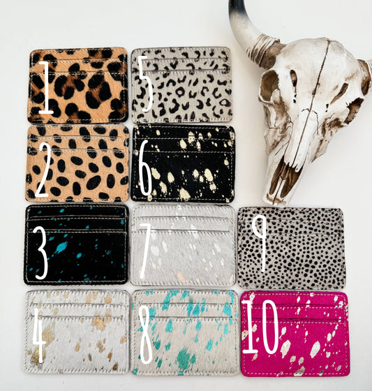 Western Cowhide Credit Card Holder - Money holder: 1 - LEOPARD