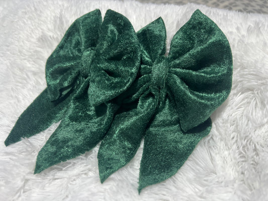 Christmas Green Crushed velvet Sailor